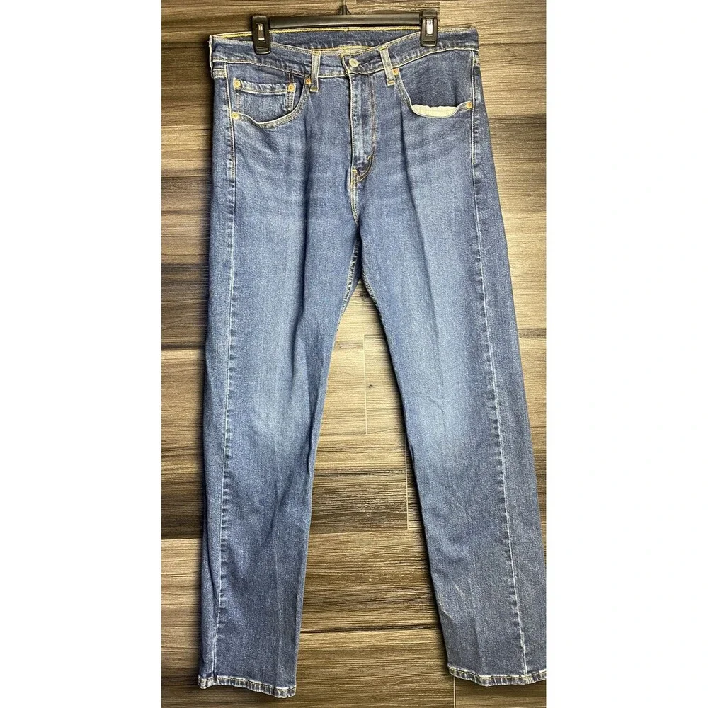 Levis Jeans 34x34‎ Blue 505 Denim Outdoors Western Cowboy Rodeo Red Tab Mens